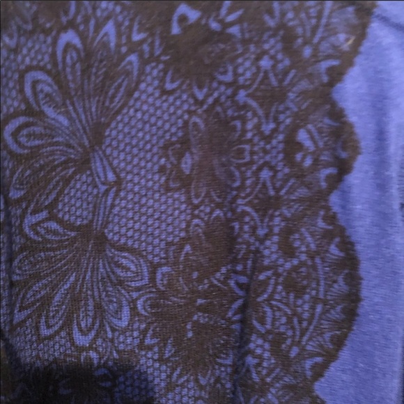 Blue button up cardigan with lace print sz XL NWT - Picture 3 of 6